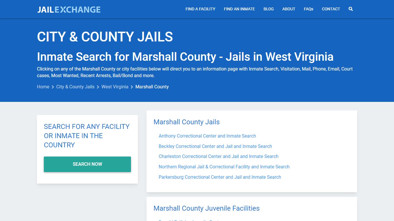 Inmate Search for Marshall County | Jails in West Virginia - Jail Exchange